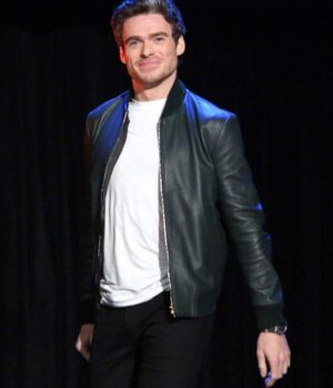  	Richard Madden Eternals Premier Bomber Leather Jacket