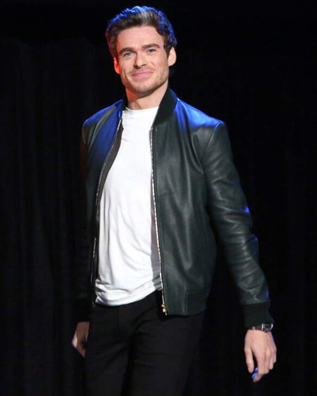Richard Madden Eternals Premier Bomber Leather Jacket Richard Madden Eternals Premier Bomber Leather Jacket