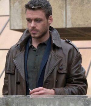  	Ikaris The Eternals Brown Leather Car Coat