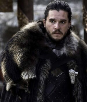  	Kit Harington Eternals Dane Whitman Fur Long Coat