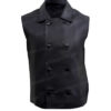 Spiderman Noir Double Breasted Black Leather Vest Spiderman Noir Double Breasted Black Leather Vest