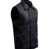 Spiderman Noir Double Breasted Black Leather Vest Spiderman Noir Double Breasted Black Leather Vest
