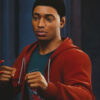  	Spider-Man Miles Morales PS4 Red Fleece Drawstring Hoodie