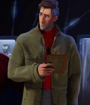  	Spider Man Into The Spider Verse Peter B Parker Green Cotton Coat