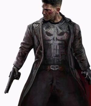  	Jon Bernthal The Punisher Leather Trench Coat
