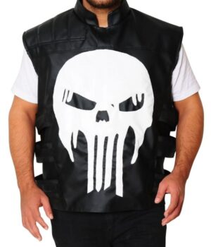  	Ray Stevenson Punisher War Zone Black Leather Vest