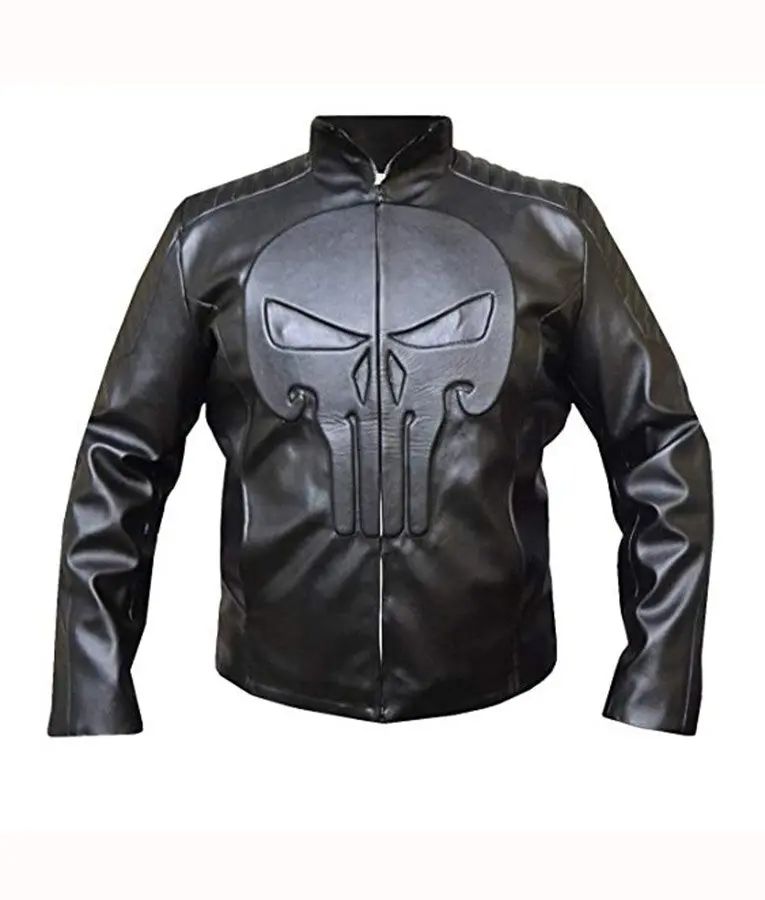 The Punisher Frank Castle Leather Black Jacket The Punisher Frank Castle Leather Black Jacket