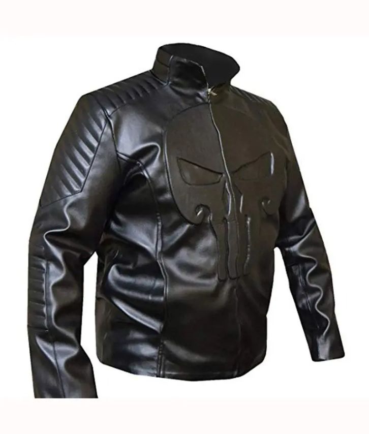 The Punisher Frank Castle Leather Black Jacket The Punisher Frank Castle Leather Black Jacket