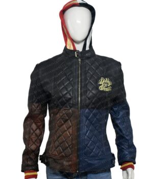  	Harley Quinn Daddy’s Lil’ Monster Quilted Black Jacket