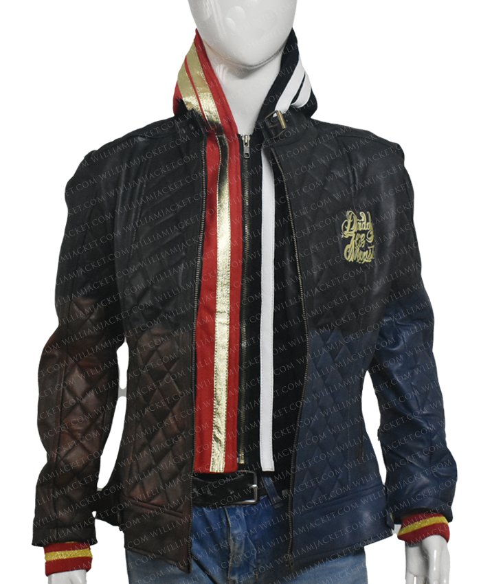 Harley Quinn Daddy’s Lil’ Monster Quilted Black Jacket Harley Quinn Daddy’s Lil’ Monster Quilted Black Jacket