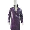  	Joker Suicide Squad Crocodile Notch Collar Purple Trench Coat