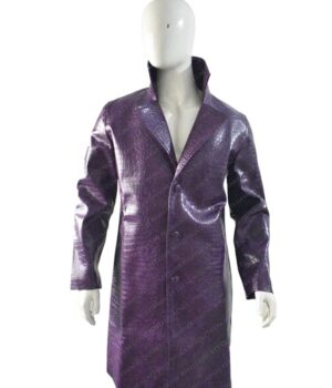  	Joker Suicide Squad Crocodile Notch Collar Purple Trench Coat