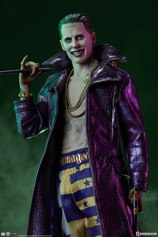 Joker Suicide Squad Crocodile Notch Collar Purple Trench Coat