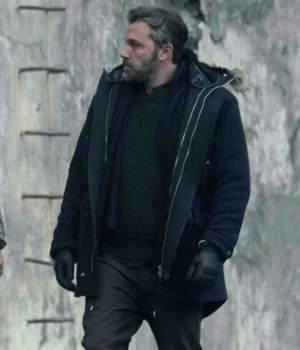  	Justice League Bruce Wayne Fur Hooded Military Field Parka Coat