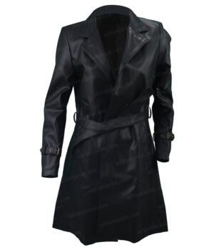  	The Batman 2022 Selina Kyle Catwoman Black Leather Coat