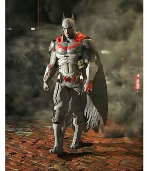  	Injustice 2 Batman Grey Leather Jacket