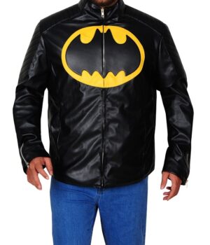  	Black & Yellow Batman Lego Leather Jacket