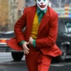  	Joaquin Phoenix Joker Single Breasted Arthur Fleck Red Suit