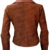  	Justice League Wonder Woman Suede Leather Biker Brown Jacket