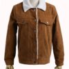  	Asher Angel Shazam Brown Shearling Jacket