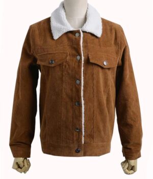  	Asher Angel Shazam Brown Shearling Jacket