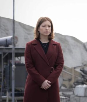  	Superman And Lois Leslie Wool Maroon Notch Collar Coat