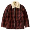  	Superman and Lois Clark Kent Wool Lumber Plaid Sherpa Jacket