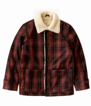  	Superman and Lois Clark Kent Wool Lumber Plaid Sherpa Jacket