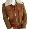  	Superman and Lois Lana Lang Cushing Brown Sherpa Zip Up Jacket