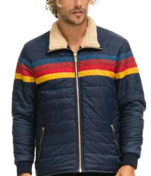  	Superman and Lois Jonathan Kent Puffer Striped Sherpa Jacket