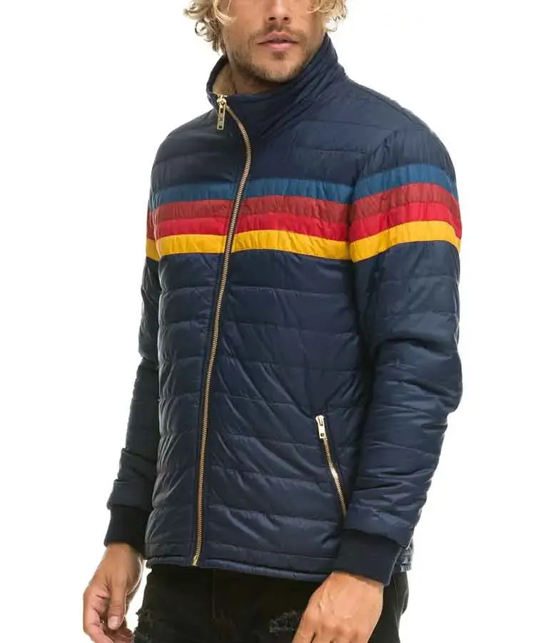 Superman and Lois Jonathan Kent Puffer Striped Sherpa Jacket Superman and Lois Jonathan Kent Puffer Striped Sherpa Jacket