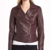  	Superman and Lois Leslie Larr Brown Biker Leather Jacket