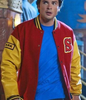  	Smallville Clark Kent Crows Varsity Cotton Jacket