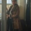  	Superman and Lois Lana Lang Brown Leather Long Sherpa Coat