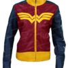  	Wonder Woman Princess Diana Maroon Leather Jacket