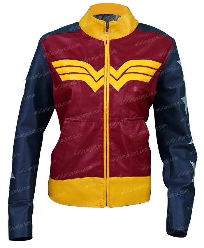Wonder Woman Princess Diana Maroon Leather Jacket Wonder Woman Princess Diana Maroon Leather Jacket
