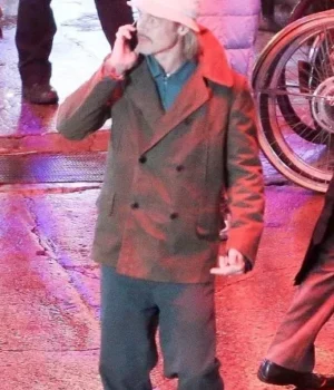  	Brad Pitt Bullet Train Double Breasted Brown Cotton Peacoat