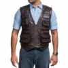 	Jurassic World Chris Pratt Brown Leather Utility Vest