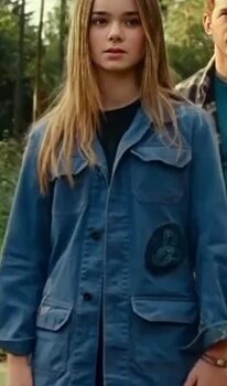  	Maisie Lockwood Jurassic World 3 Blue Denim Trucker Jacket