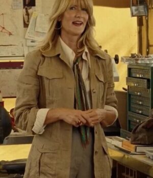  	Jurassic World Dominion Ellie Sattler Cotton Brown Long Coat