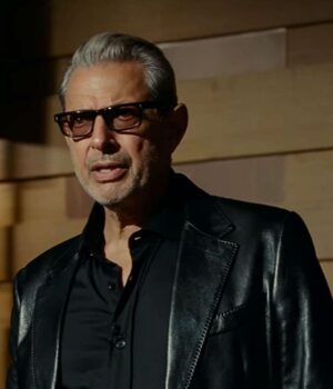  	Jurassic World 3 Dominion Ian Malcolm Black Leather Coat