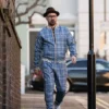  	The Gentlemen Coach Sky Blue Checked Tracksuit