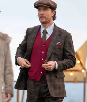  	The Gentlemen Michael Pearson Brown Partywear Plaid Suit