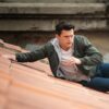  	Tom Holland Uncharted Green Bomber Jacket