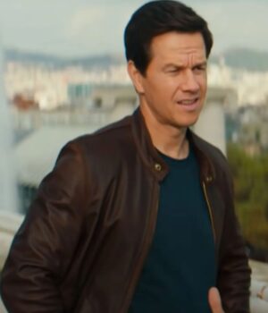  	Mark Wahlberg Uncharted Brown Leather Jacket