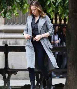  	Ilsa Faust MI6 Grey Trench Coat