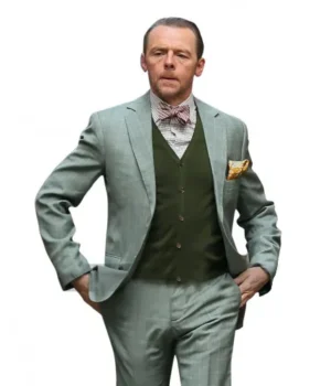  	Mission Impossible Fallout 6 Benji Dunn Plaid Tuxedo Suit