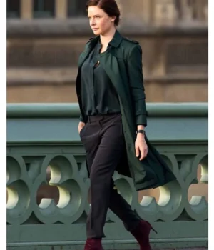  	Rebecca Ferguson Mission Impossible Rogue Nation Green Coat