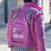 Nicolas Cage Pink Motorcycle Leather Jacket
