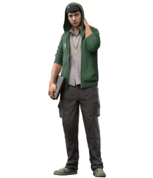  	Josh Sauchak Watch Dogs 2 Green Hoodie Jacket